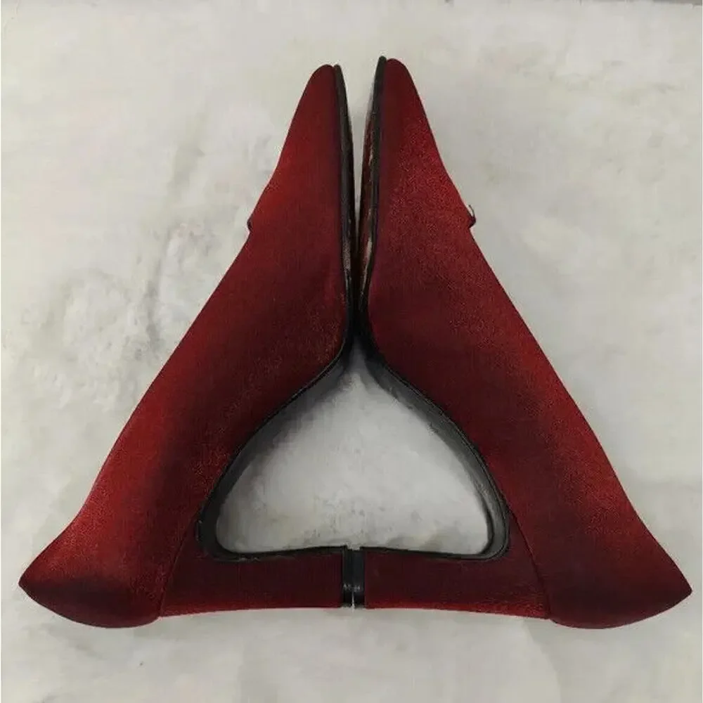 Burgundy Square toe Pump Size US 8.5M by Evan Picone